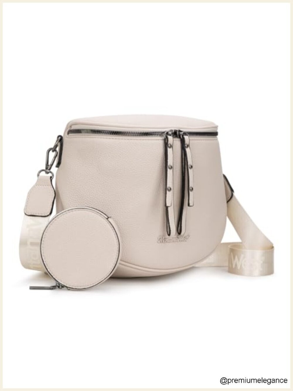 Large Vegan Leather Crossbody Bum Bag with Coin Purse